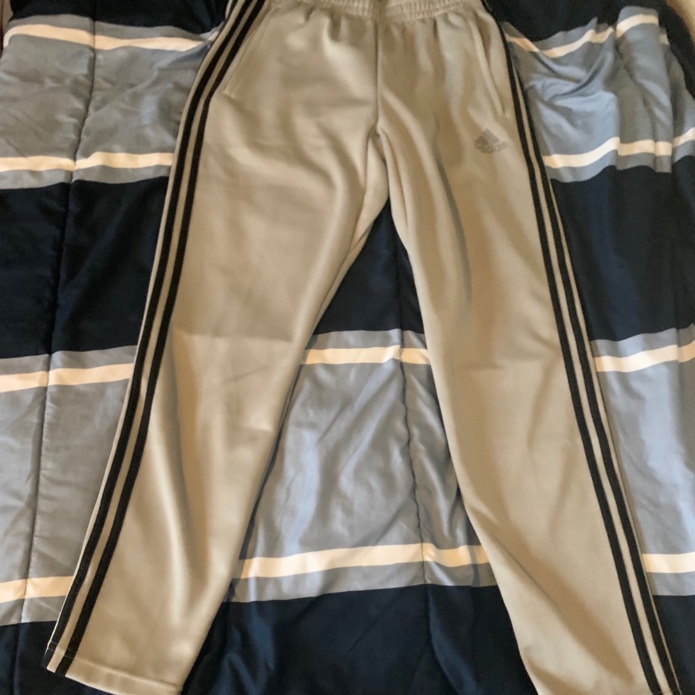 Grey adidas pants with buttons